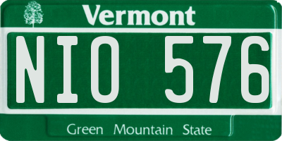 VT license plate NIO576