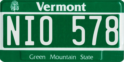 VT license plate NIO578