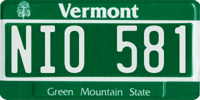 VT license plate NIO581