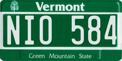 VT license plate NIO584