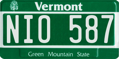 VT license plate NIO587
