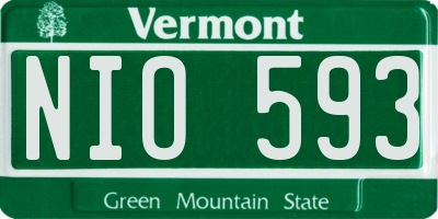 VT license plate NIO593