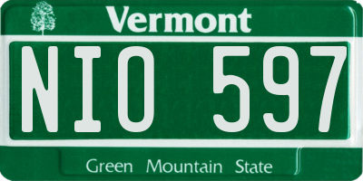 VT license plate NIO597