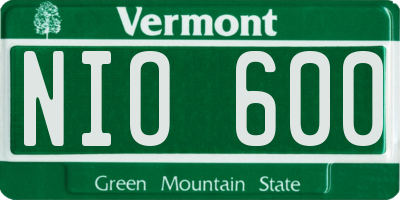 VT license plate NIO600
