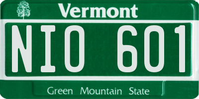 VT license plate NIO601