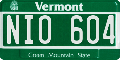 VT license plate NIO604
