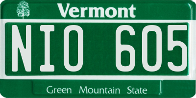 VT license plate NIO605