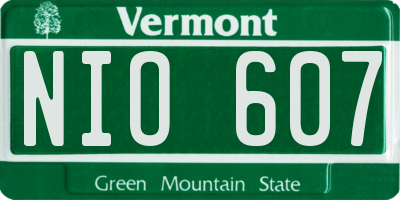 VT license plate NIO607