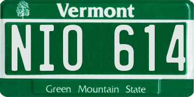VT license plate NIO614