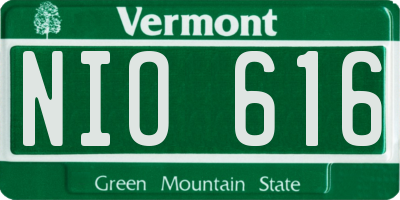 VT license plate NIO616