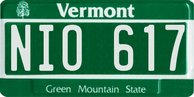 VT license plate NIO617
