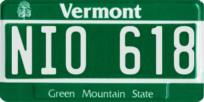 VT license plate NIO618