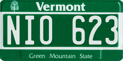 VT license plate NIO623