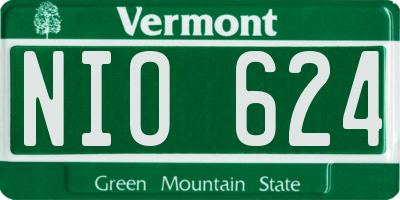 VT license plate NIO624