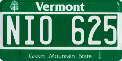 VT license plate NIO625