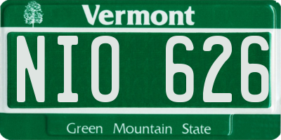 VT license plate NIO626