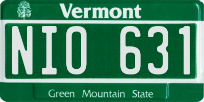VT license plate NIO631