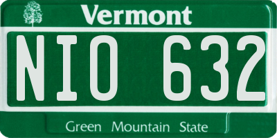 VT license plate NIO632