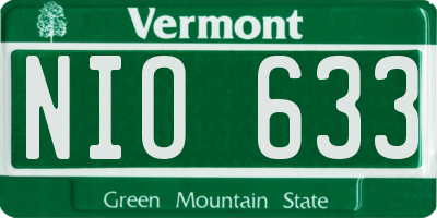 VT license plate NIO633