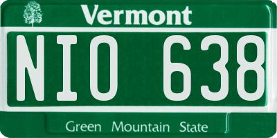 VT license plate NIO638