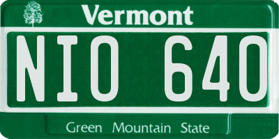 VT license plate NIO640