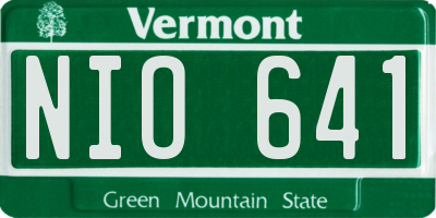 VT license plate NIO641