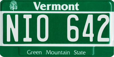 VT license plate NIO642
