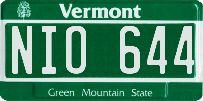 VT license plate NIO644