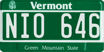 VT license plate NIO646