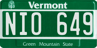 VT license plate NIO649