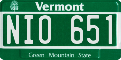 VT license plate NIO651