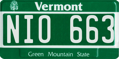 VT license plate NIO663