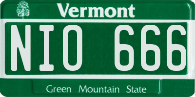 VT license plate NIO666