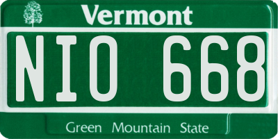 VT license plate NIO668