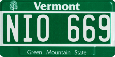 VT license plate NIO669