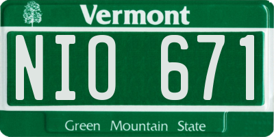 VT license plate NIO671