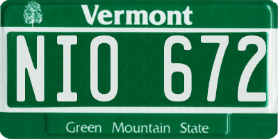 VT license plate NIO672