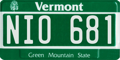 VT license plate NIO681
