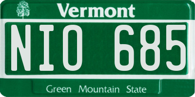 VT license plate NIO685