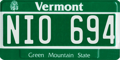 VT license plate NIO694