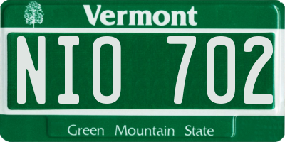 VT license plate NIO702