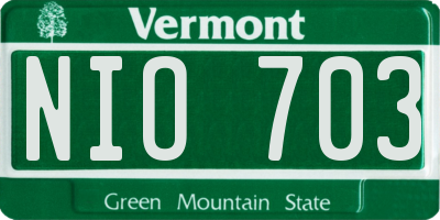 VT license plate NIO703