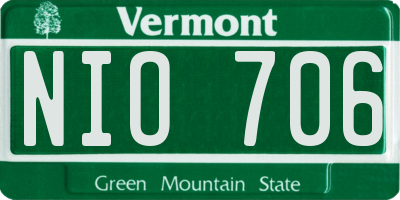 VT license plate NIO706