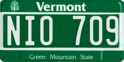 VT license plate NIO709