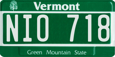 VT license plate NIO718