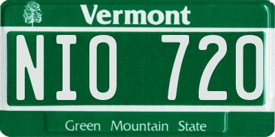 VT license plate NIO720