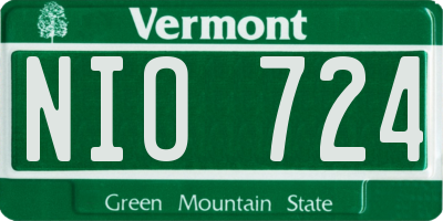 VT license plate NIO724