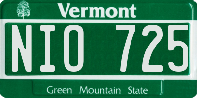 VT license plate NIO725