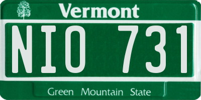 VT license plate NIO731