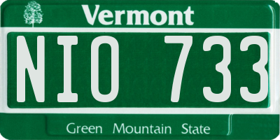 VT license plate NIO733